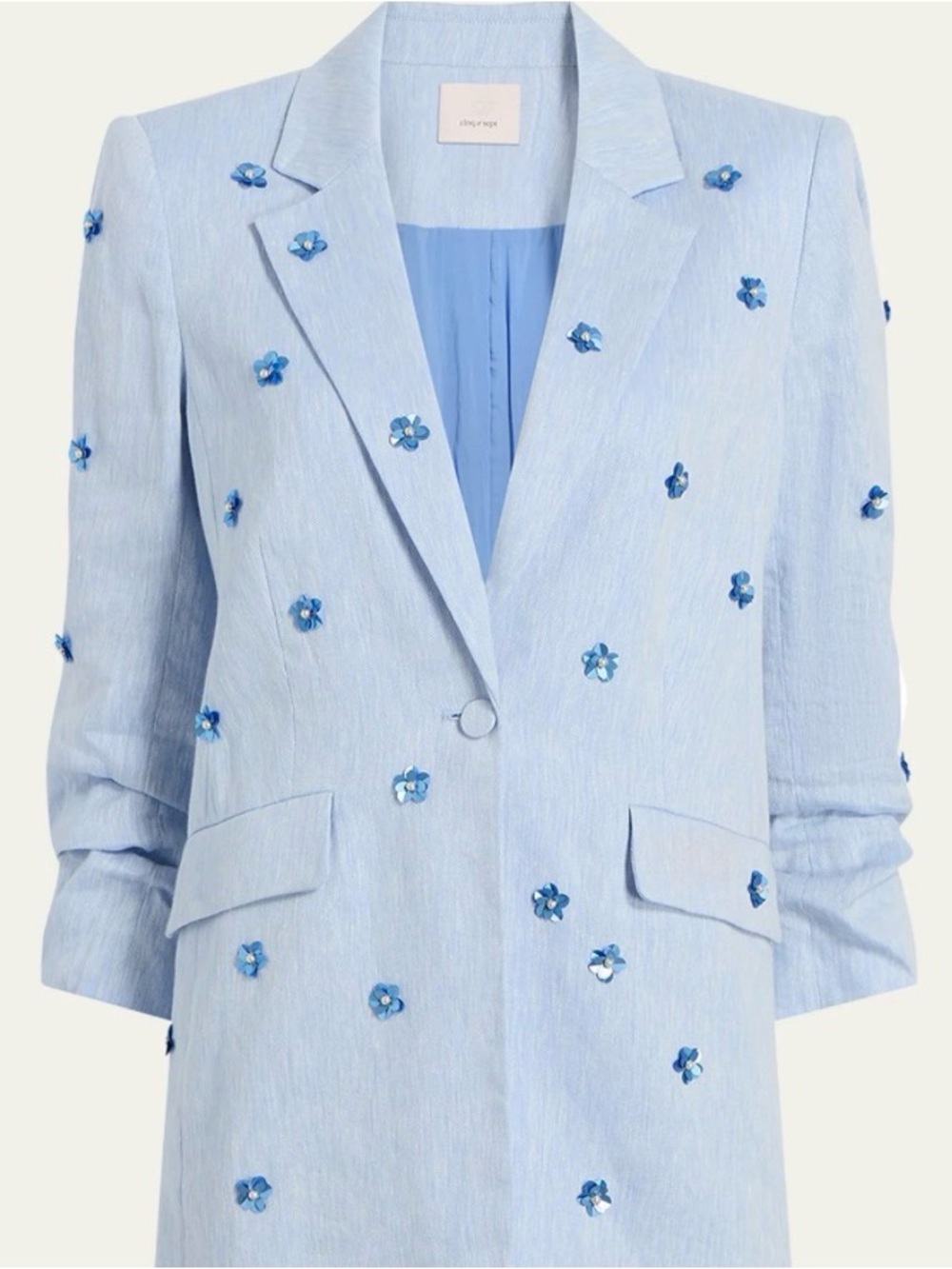 cinq a sept Light Blue Embellished Floral Blazer
